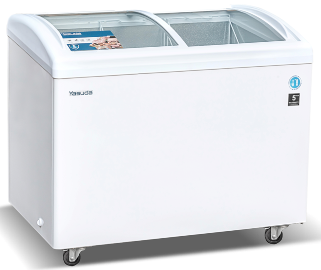 YASUDA 330L Curved Glass Door Deep Freezer Image
