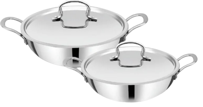 3 Ltr Triply Induction Compatible Karai With SS Lid 